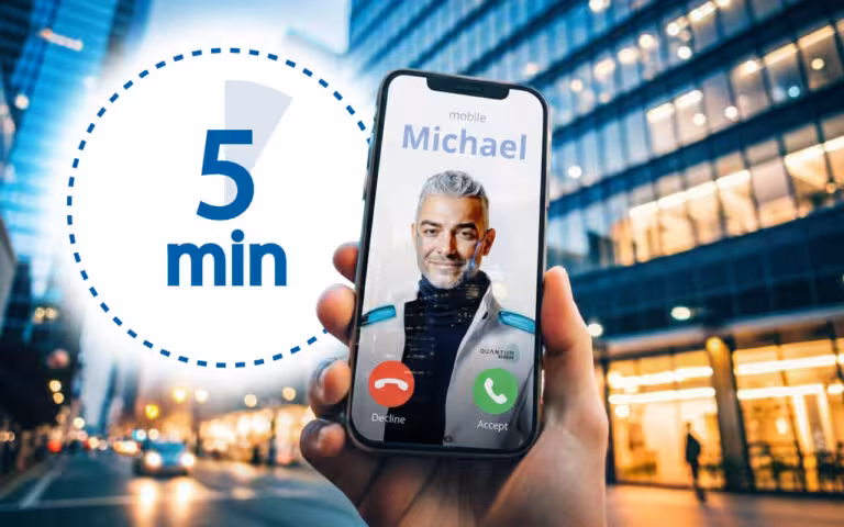 Phone call simulation from AI Persona